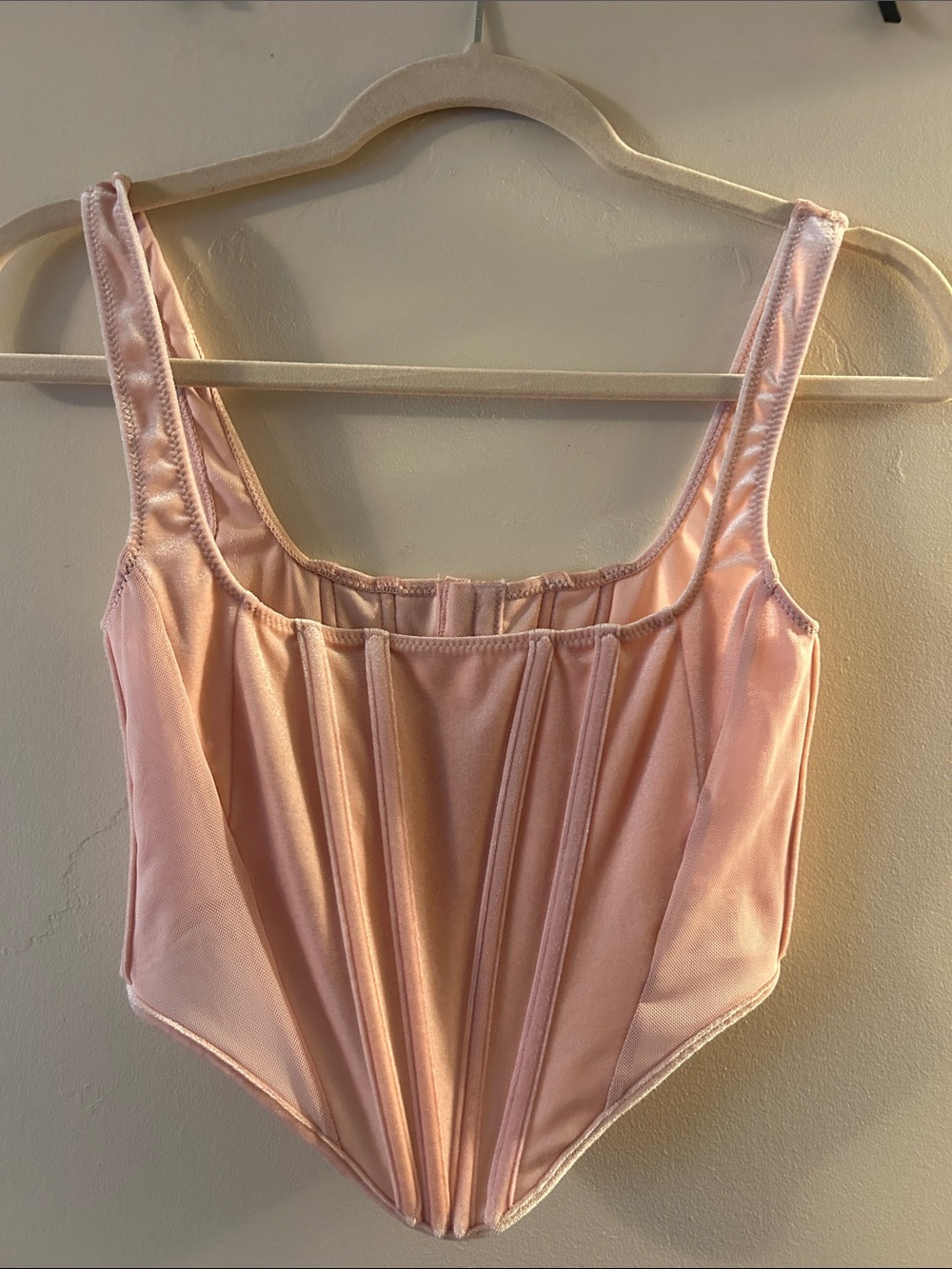 Windsor Blush Satin Corset Tank Top
